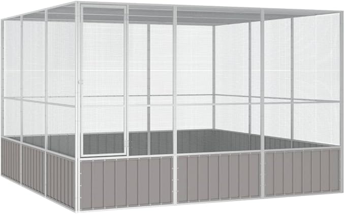 Large Flight King Bird Cage, Steel Bird Cage Flight Cage for Cockatiels African Parakeets Green Cheek Conures Pigeons Parrot, Gray 119.1"x127.8"x83.3",-972