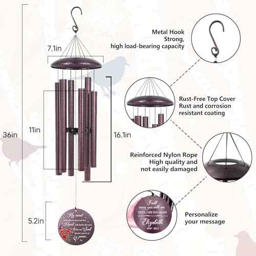 Personalized Memorial Wind Chime for Loss of Loved One 30