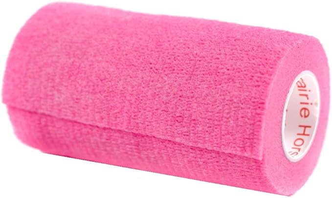 3 Inch Vet Wrap Tape Bulk (Neon Pink) (Pack of 12) Self Adhesive Adherent Adhering Flex Bandage Grip Roll for Dog Cat Pet Horse