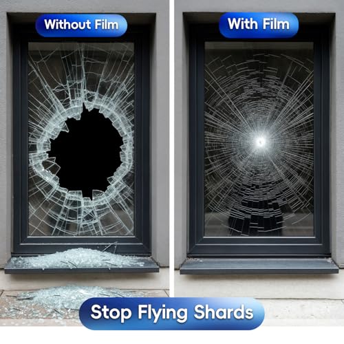 Security Safety Shatterproof Window Film 8 Mil Clear 35.4x78.7in