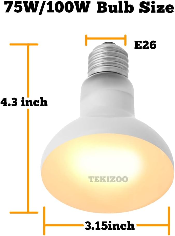 3 Pack Heat Lamp 100W,Basking Spot Simulated Natural Sunlight Heating Lamp Bulb,UVA Lamp Bulb Heat Emitter for Reptile Chickens Brooder Tortoise Pet