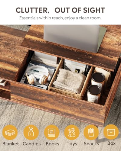 Lift Top Coffee Table with Hidden Storage