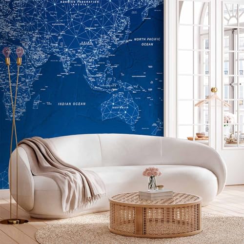 Wall Mural World Map 157x110 in (120.55 Sq Ft)