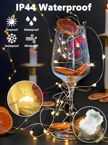 4 Pack Fairy Lights Battery Operated with Remote 120 LED 40 FT Warm White (4 Count)
