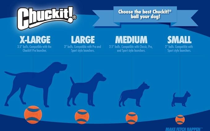 Chuckit! Dog Tennis Ball Dog Toy, Extra Large (3.5 Inch Diameter) for dogs 100+ lbs, Shrink Wrap Pack of 2