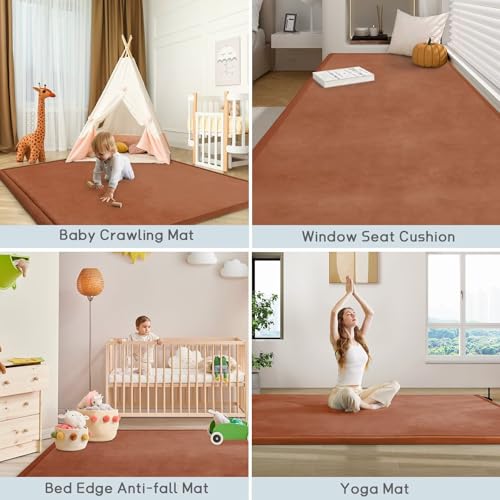 Baby Play Mat for Floor Nursery Muscle Area Rug Playroom Rug 65"x50" Elastic Foam 1.3" Thick Crawling Mat for Babies