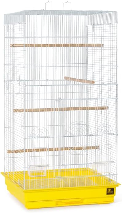 Neo-Classical Nostalgia Tall Cage with Elegant Design, Spacious Interior, Durable Construction, and Vertical Layout Yellow