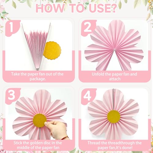 12 Pcs Pastel Paper Fans