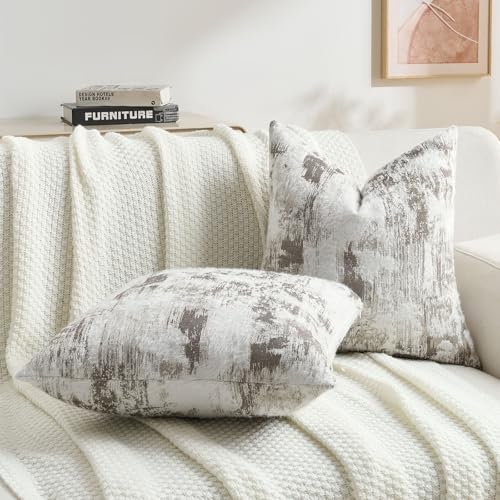 Pack of 2 Faux Cashmere Throw Pillow Covers 22x22 Inch (2 Count)