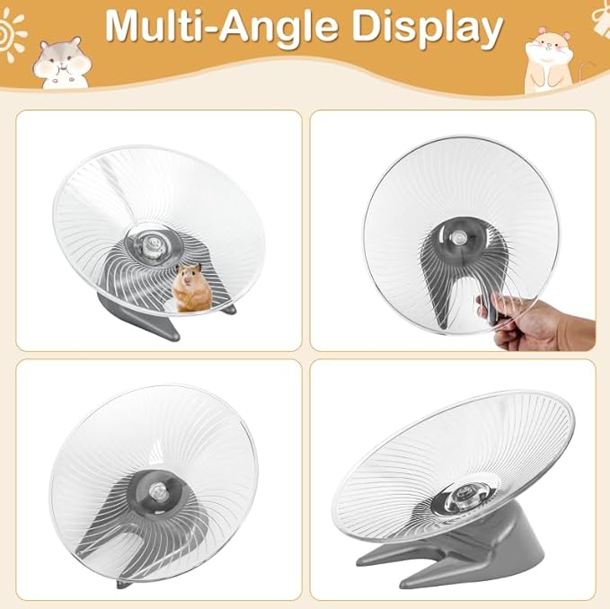 Hamster Flying Saucer Silent Running Exercise Wheel for Hamsters, Gerbils, Mice,Hedgehog and Other Small Pets Silent Running Wheel Hamster,Large