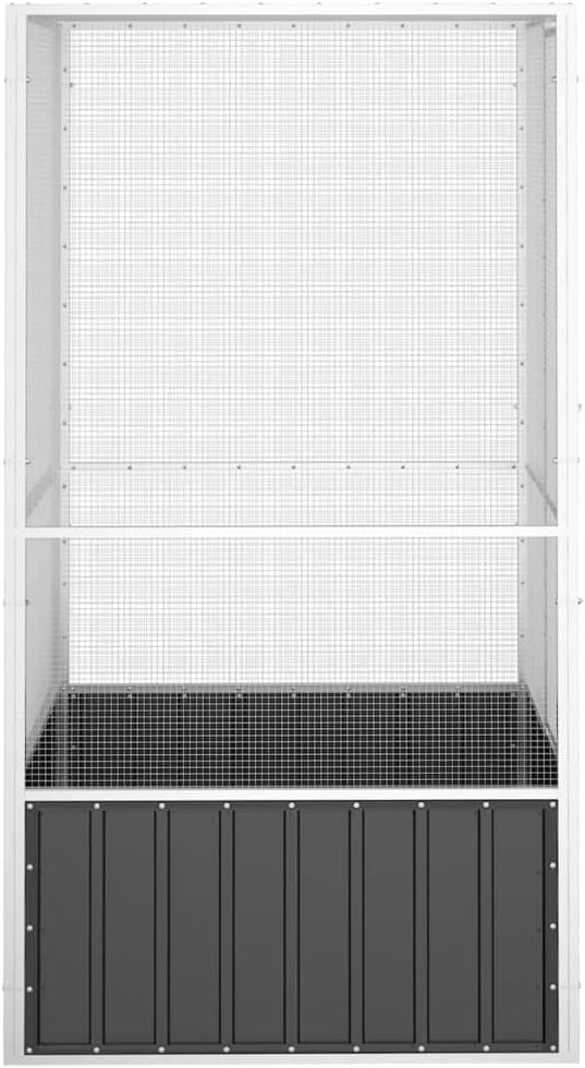 Tidyard Large Bird Cage, Galvanized Steel Aviary with Anthracite Finish for Budgies Pigeons Outdoor Use, 111 x 107 x 83.3 inches