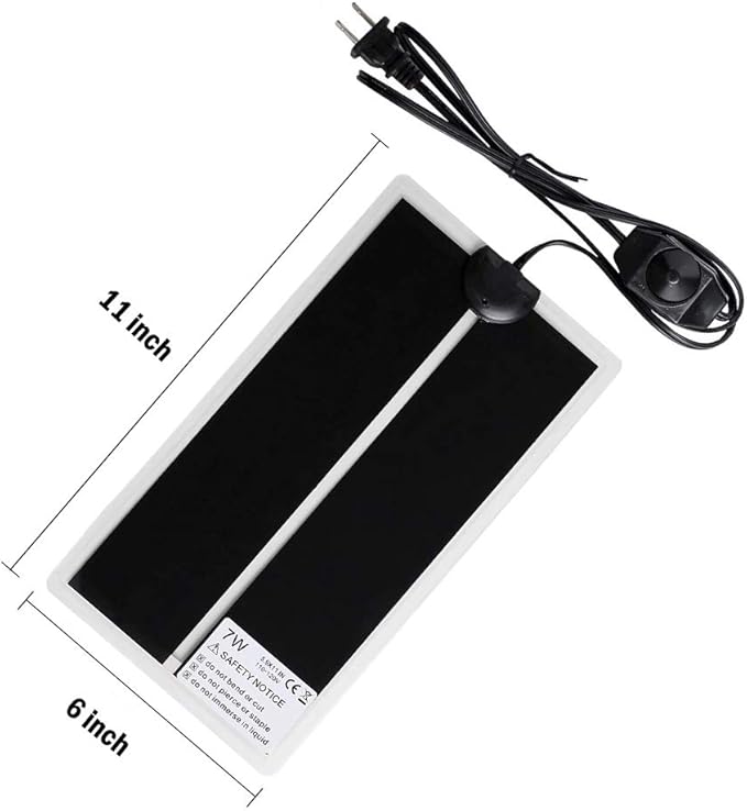 KABASI 2PCS Reptile Heating Mat, Waterproof Reptile Heat Pad Under Tank Terrarium with Temperature Control, Safety Adjustable Reptile Heat Mat for Turtle, Tortoise, Snakes, Lizard, Gecko, 7W