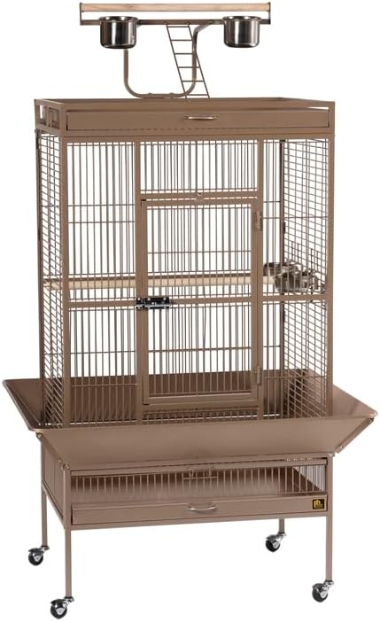 Suburban Sophistication Playtop Bird Home with Spacious Design, Durable Materials, Removable Perches Medium/Coco