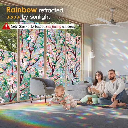 Rainbow Window Privacy Film Decorative (271.3 sq inch)