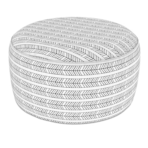 Indoor Outdoor Large Inflatable Ottoman Pouf D31 x H14 Inch