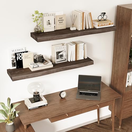 Wood Floating Shelves Live Edge 72” Set of 1