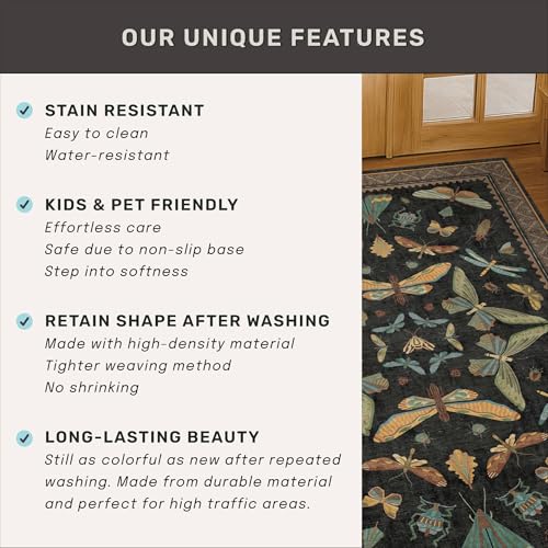 Green and Black 3x12 Long Runner Rugs for Hallway (36 Sq Ft)