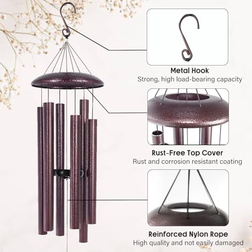 36" Large Deep Tone Personalized Sympathy Wind Chimes
