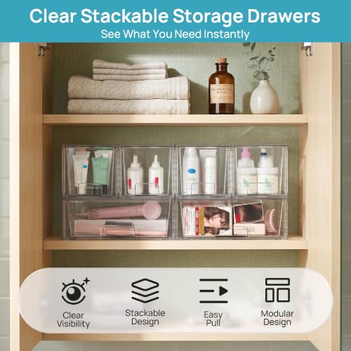 Clear Stackable Storage Drawers (6 Count)