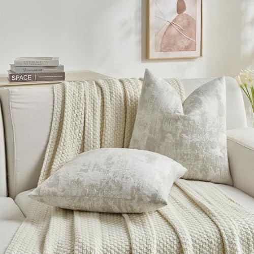 Pack of 2 Faux Cashmere Throw Pillow Covers 22x22 Inch (2 Count)