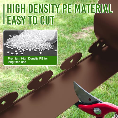 Landscape Edging 4 Inch Tall 20FT with 30Pcs Metal Spikes