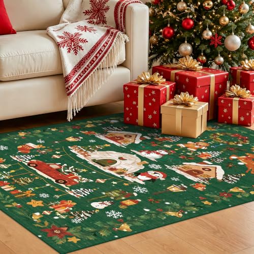 Washable Christmas Rug Runner 2x6
