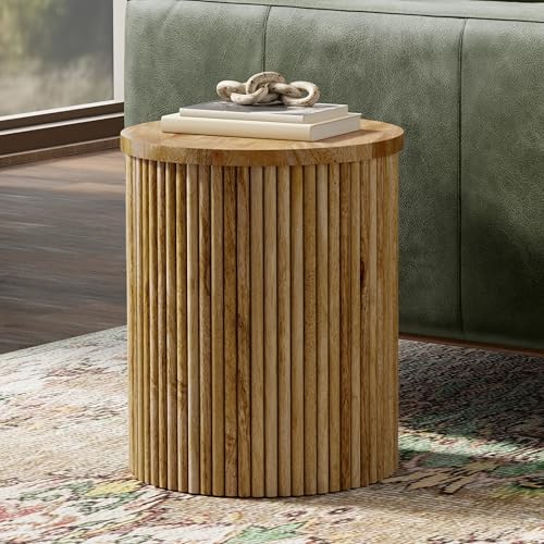Draper 22" Wide Solid Wood Rectangular End Table in Auburn Brown