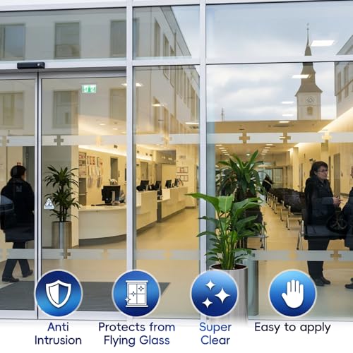 Security Safety Shatterproof Window Film 8 Mil Clear 35.4x78.7in