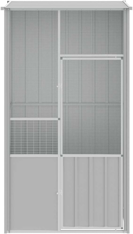 Metal Steel Large Bird Cage for Small Animals Like Birds, Rabbits, and Chickens, 45.3"x30.7"x78.7", Gray,-576