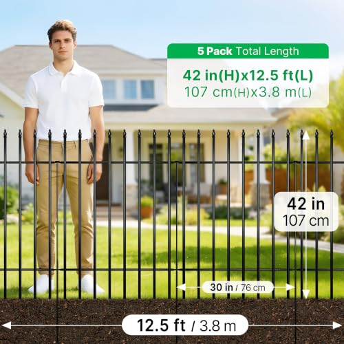 42" H x 12.5Ft Metal Garden Fence (36 Sq Ft)