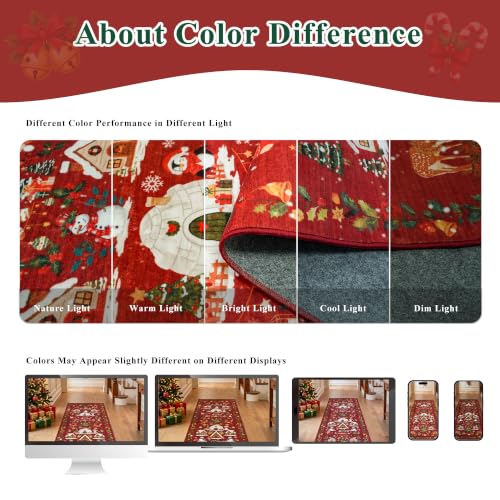 Washable Christmas Rug Runner 3x4