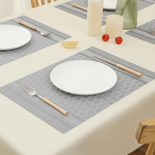 Lunar Grey Placemats Set of 12 (12 Count)