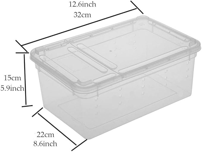 Hamiledyi Reptile Feeding Box Lizard Tarantula Habitat Cage Hatching Container Snake Breeding Box Transparent Portable Plastic Mini Pet Houses for Scorpion Spider Frog