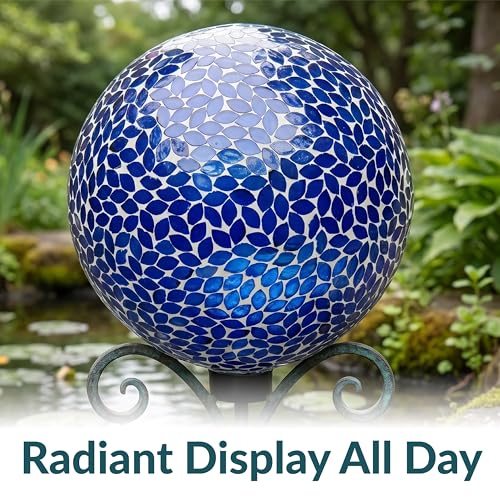 Sunnydaze 10" Mosaic Glass Gazing Ball for Garden (2 Count)