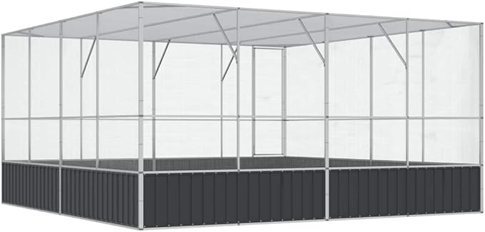 Steel Aviary, Large Bird Cage with Lockable Door, Aviary Spacious and Versatile Cage Ideal for Parakeets, Parrots, Lovebirds, Cockatiels, Pigeons, 164.6"x163"x83.5",-275