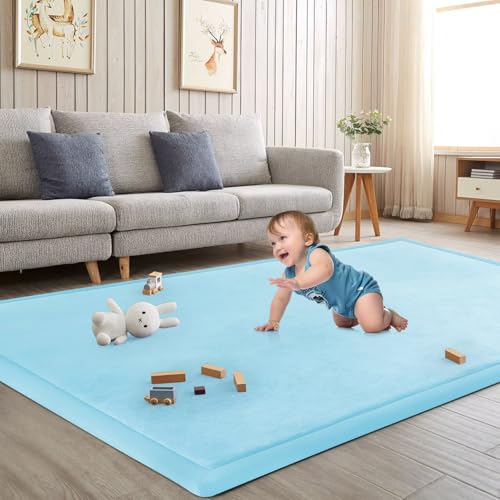 Baby Play Mat for Floor Nursery Muscle Area Rug Playroom Rug 65"x50" Elastic Foam 1.3" Thick Crawling Mat for Babies