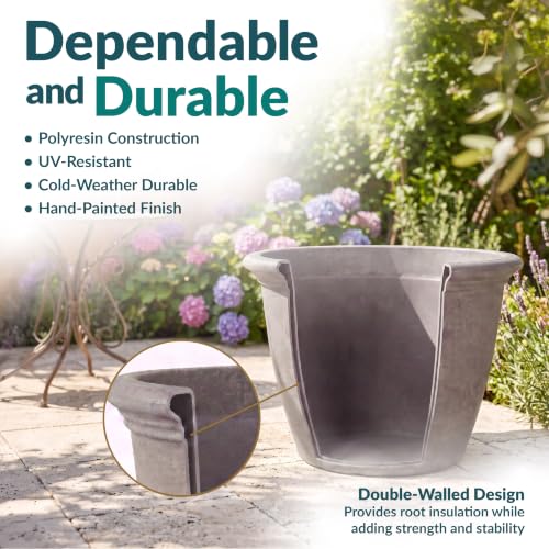 Sunnydaze Anjelica 15.25'' Large Plastic Planter Pot for Plants (2 Count)