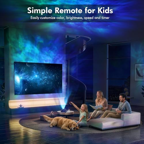 Dual Lens Galaxy Star Aurora Projector Night Light for Bedroom