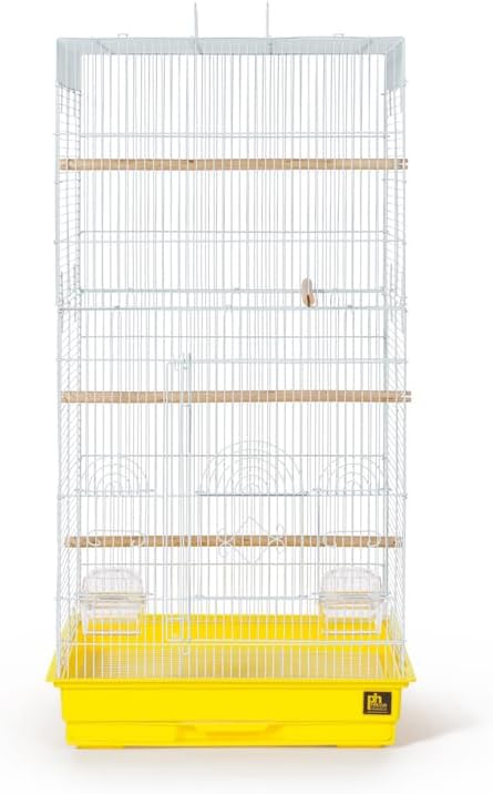Neo-Classical Nostalgia Tall Cage with Elegant Design, Spacious Interior, Durable Construction, and Vertical Layout Yellow