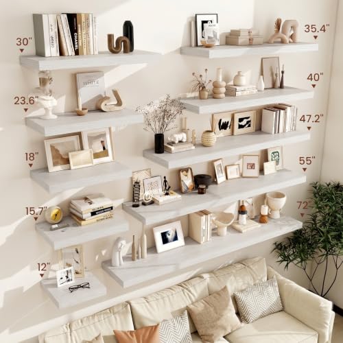Deep Floating Shelves 55x12” Set of 2 (2 Count)