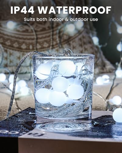 Globe String Lights 59 Ft 100 LED Fairy Lights Plug in with Remote Timer