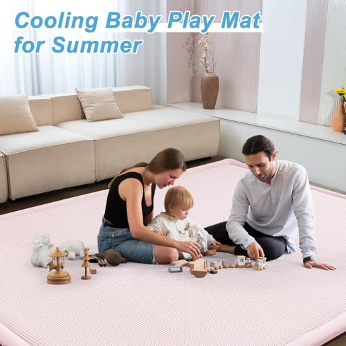 Baby Play Mat for Floor Nursery Rug Muscle Area Playroom Rug Elastic Foam 50x50" Playpenmat Elastic Foam 1.3" Thick Crawling Mat for Babies