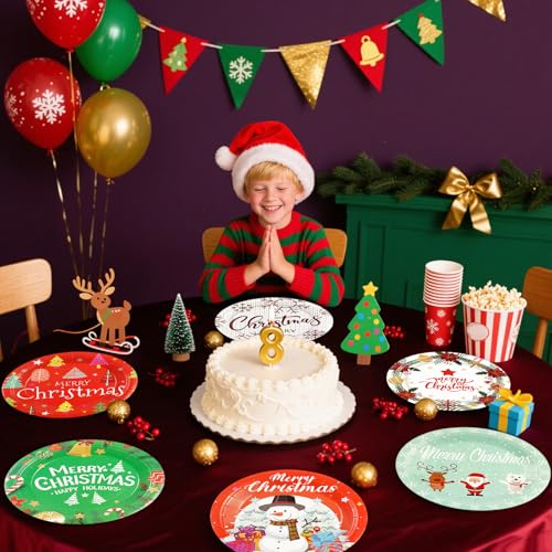 48 PCS Christmas Paper Plates 7 inch (50 Count)