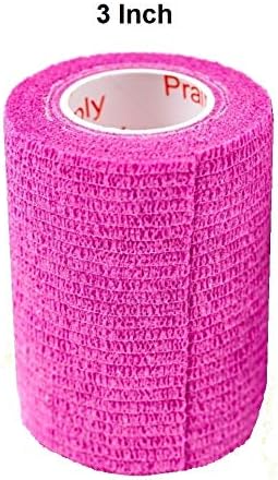 Vet Wrap Tape (Fuchsia) (2 Pack) (3 Inch x 15 feet) Self Adhesive Adherent Adhering Cohesive Flex Self Stick Bandage Grip Roll Dog Cat Pet Horse