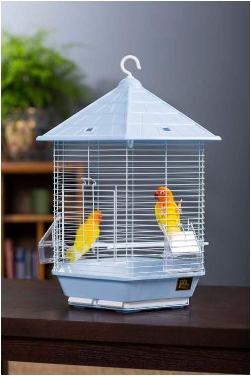 Maykoosh Nordic Haven Bird Cage with Elegant Design, Durable Metal Construction, Spacious Interior, and Timeless Aesthetic for Comfortable Bird Housing