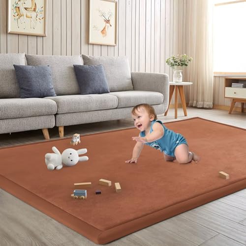 Baby Play Mat for Floor Nursery Muscle Area Rug Playroom Rug 65"x50" Elastic Foam 1.3" Thick Crawling Mat for Babies