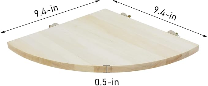 Wontee Bird Perch Stand 2 Pack Wooden Platform Corner Ledge for Budgies Cockatiels Conures African Greys Rats Gerbils Chinchillas Squirrels (XL (9.4"x9.4")