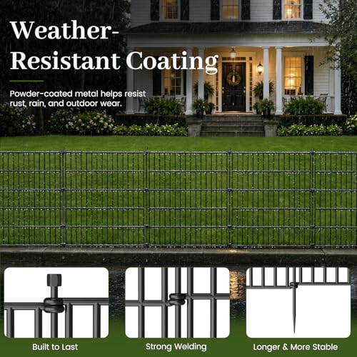 No Dig Garden Fence Outdoor for Yard (62.93 Sq Ft)