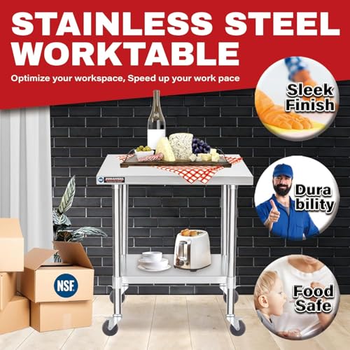 24x30 NSF Stainless Steel Cart Work Table