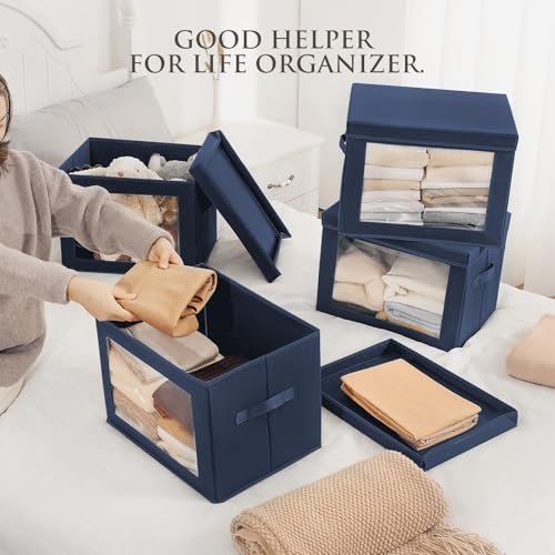 Stackable Storage Bins with Lids (5 Count)